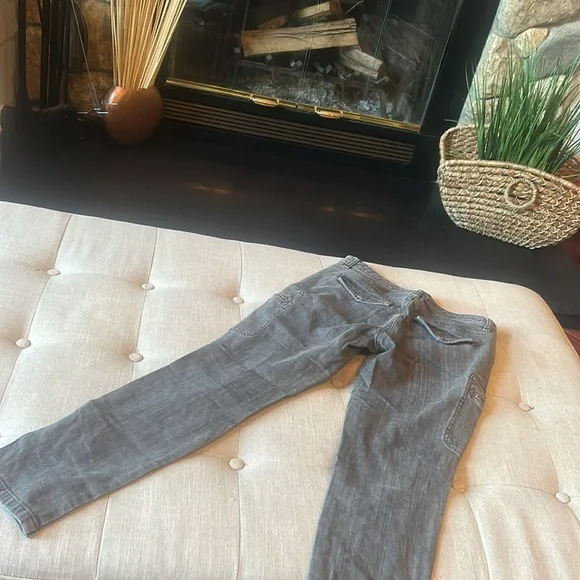 Michael Kors Grey Black Cargo Denim Zip Detailing Size 0